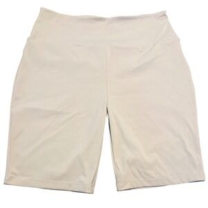 GREY LAB Khaki Bike Shorts High Waist Stretch Athleisure Women's Size L NWT